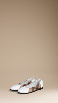 Smoked Check Patent Ballerinas