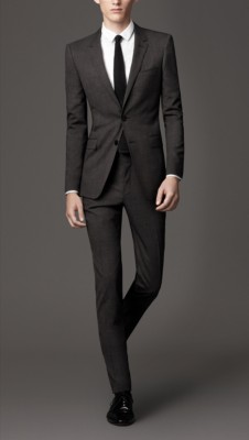 Slim Fit Virgin Wool Prince Of Wales Check Suit