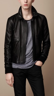 Burnished Lambskin Bomber