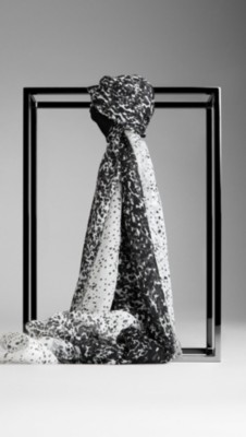 Dégradé Animal Print Silk Scarf