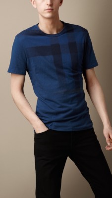 Faded Check Print T-Shirt