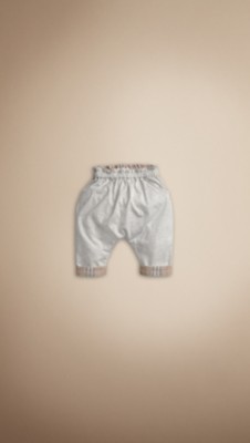Check Turn-Up Jersey Trousers
