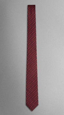 Geometric Print Cotton Silk Tie