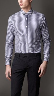 Modern Fit Striped Cotton Shirt