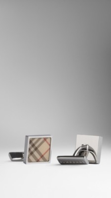 Enamel Check Cufflinks