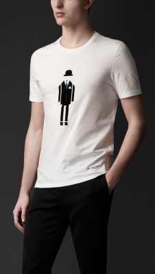 Camiseta con estampado de caballero en algodón