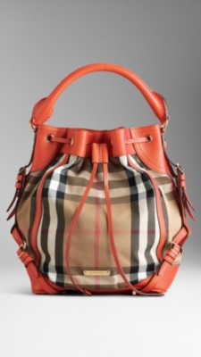 Medium Grainy Leather House Check Bag