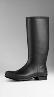 Ridged Detail Rubber Rain Boots