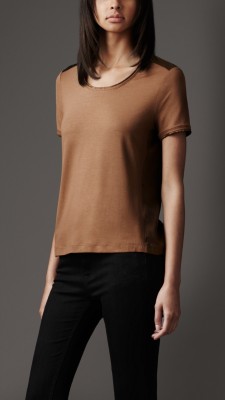 Silk Panel Jersey Top