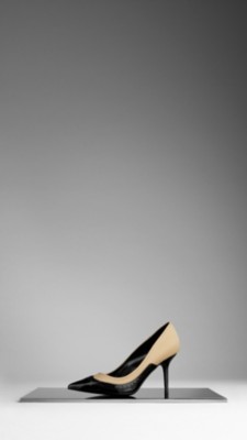 Brogue Detail Leather Pumps