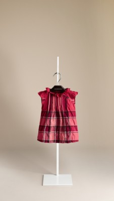 Check Ruffle Collar Dress