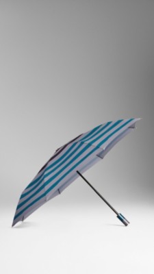 Folding Striped Umbrella