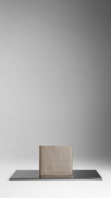 Embossed Check Leather Wallet