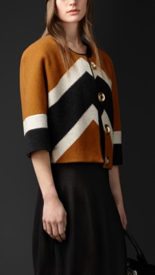 Chevron Stripe Wool Cashmere Jacket