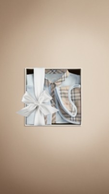 Check Collar Bodysuit Baby Gift Set
