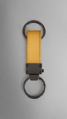 Colour Coated London Leather Key Ring