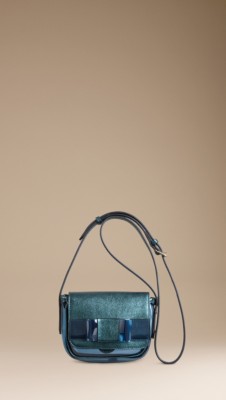Metallic Leather and Perspex Bow-Detail Bag