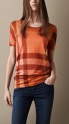 Camiseta de checks en tejido jersey