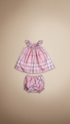Check Frill Collar Dress