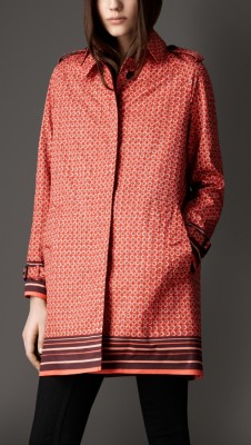 Geometric Grid Print Coat