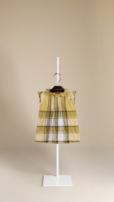 Check Ruffle Collar Dress