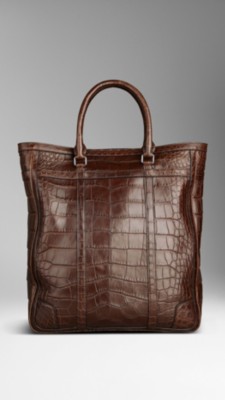 Medium Alligator Leather Tote Bag