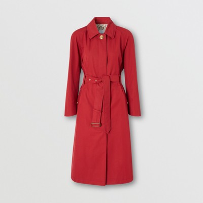 women's red trench coat with hood