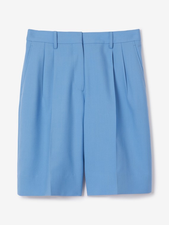 Pantalones cortos de vestir en lana (Azul Aciano Frío)