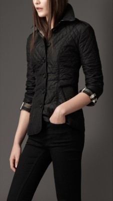 Leather Trim Quilted Jacket