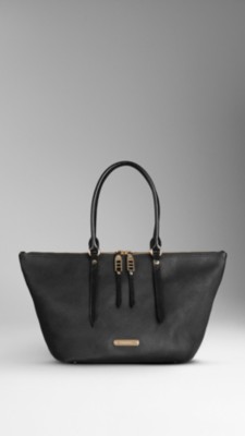 Bolso tote pequeño en cuero granulado