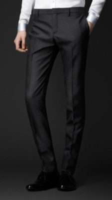 Skinny Fit Wool Mohair Trousers