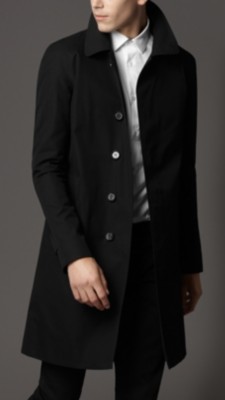 Mid-Length Cotton Gabardine Car Coat