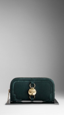 Country Animal Suede Nubuck Clutch Bag
