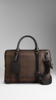 Medium Smoked Check Briefcase