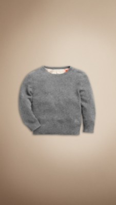 Check Detail Cashmere Sweater