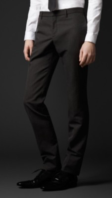 Skinny Fit Wool Trousers
