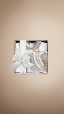 Baby Check Collar Playsuit Gift Set
