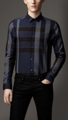 Slim Fit Check Tonic Cotton Shirt
