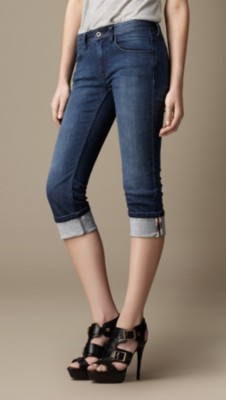 Buckingham Blue Skinny Fit Capri Jeans