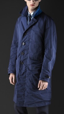 Metallic Leather Undercollar Caban