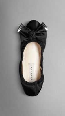 Bow Detail Satin Slippers