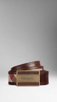 Check Canvas Plaque Belt