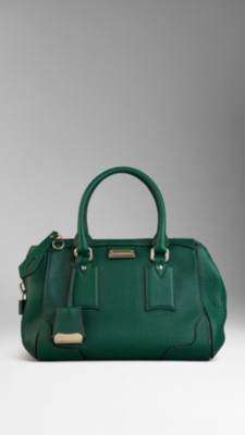 Bolso tote pequeño en cuero granulado tradicional