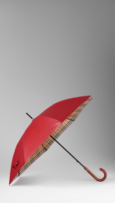 Check-Lined Walking Umbrella