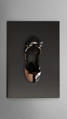 Studded Bow Check Ballerinas