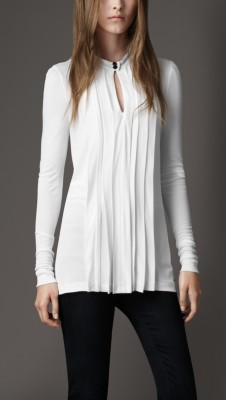 Pleated Keyhole Blouse