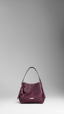 Small Leather Saddlestitch Tote Bag