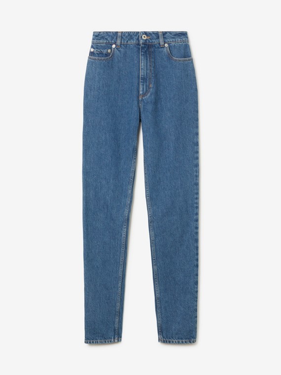 Calças jeans com corte slim (Azul Clássico)