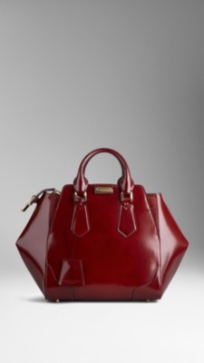 Medium Polished Leather Tote Bag