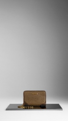 Studded Suede Ziparound Wallet